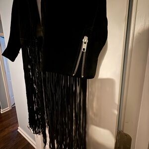 Black Suede Fringe Jacket